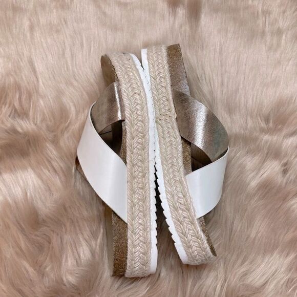 UNIONBAY Queen Espadrille Platform Open Back Chunky Cork Slide Sandal - Picture 5 of 7